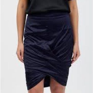 Burberry Midnight Blue Satin Pencil Skirt